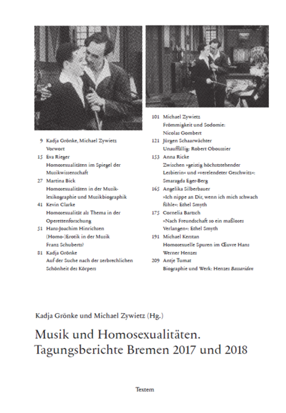 Musik und Homosexualitäten: Tagungsberichte Bremen 2017 und 2018 | Gay Books & News