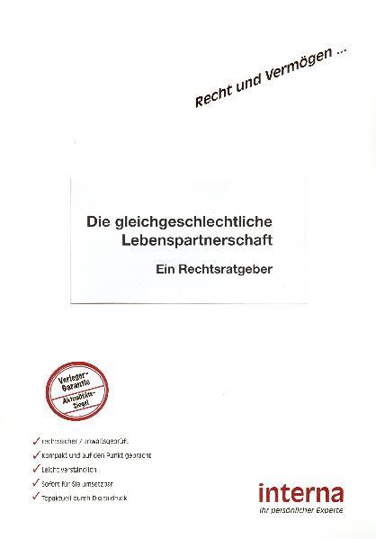 Die gleichgeschlechtliche Lebenspartnerschaft | Gay Books & News